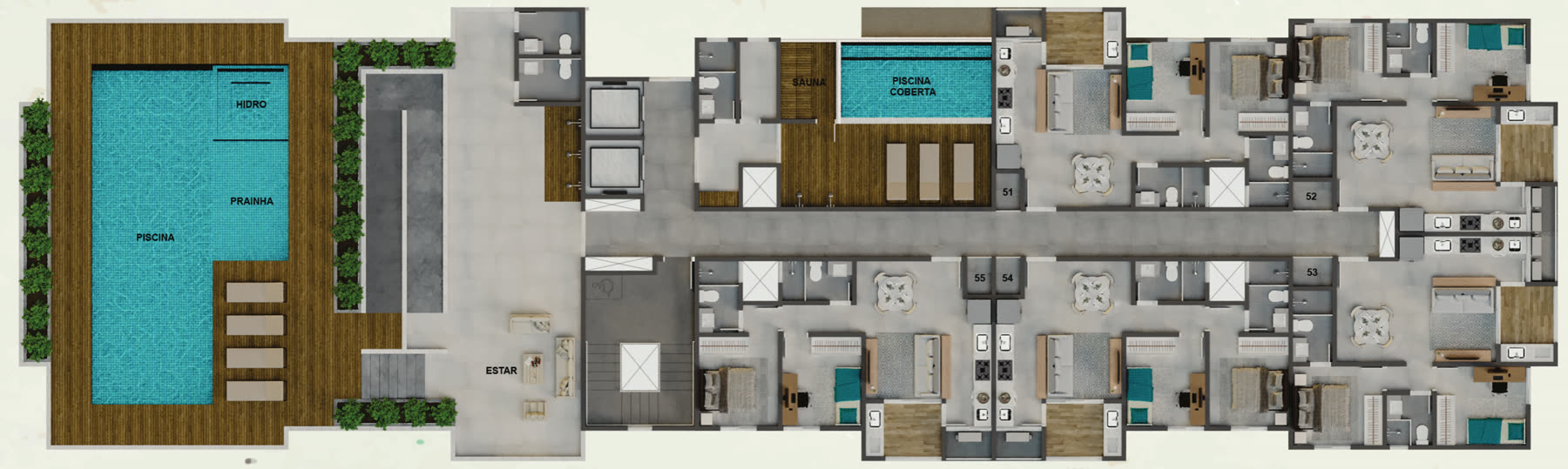 Planta da cobertura — Residencial Kawakubo, Praia Grande, Ubatuba/SP