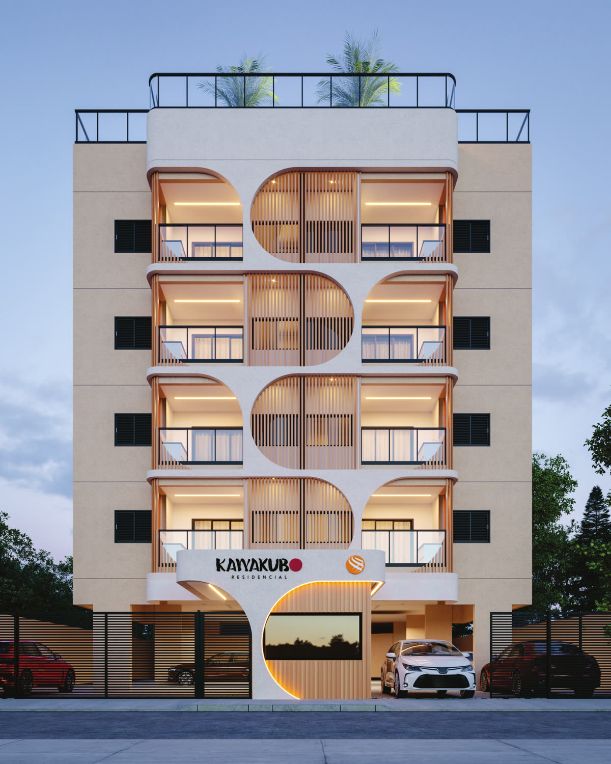 Fachada do Residencial Kawakubo, lançamento da LW Construtora em Praia Grande, Ubatuba/SP